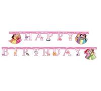Festonein Carta " Happy Birthday " con Principesse "Princess Create Your World" 2mt