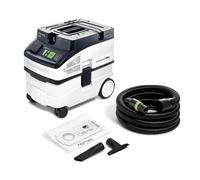 Festool Cleantec CT 15 E - Aspirapolvere a umido e secco, contenitore da 15 l, compatto e mobile, con accessori, funzione antistatica, ideale per officina, cantiere e auto
