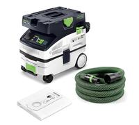Festool CLEANTEC CTL MINI I aspiratore - 1200 W, contenitore 10 l i polvere L, Bluetooth, presa automatica, compatta e mobile, modello 578311