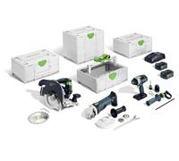 Festool Combo Set 18V per lavorare il legno HKC 55/TPC 18/AGC 18/TB M 137 2x 5Ah