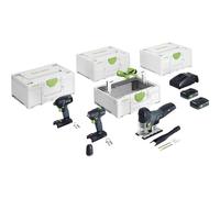 Festool Combo Set 18V per montaggi TID 18/TXS 18/PSC 420/TB M 137 | Avvitatore a percussione a batteria, trapano e seghetto alternativo a pendolo CARVEX - con Systainer & ToolBox TB M 137