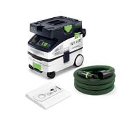 Festool CLEANTEC CTL MINI I aspiratore - 1200 W, contenitore 10 l i polvere L, Bluetooth, presa automatica, compatta e mobile, modello 578311