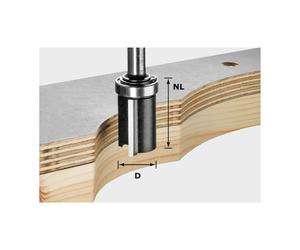 Festool Fresa a filo HW, codolo 8mm, D19/NL25, con cuscinetto a sfere di guida Quantità:1