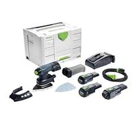 Festool Levigatrice a delta a batteria DTSC 400 Li 3,1 I Set (con batteria, caricatore rapido, adattatore di alimentazione (con cavo di alimentazione plug it), scarpe abrasive, protezione, sacchetto