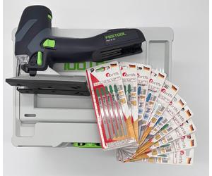 Festool PSC-E 18 EB Basic Sega Alternativa a Batteria, 578521 + 50 Lame