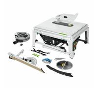 Festool Sega circolare da banco TKS 80 EBS KT/W40 Limited Edition (con lame circolari, cartucce KT-TKS 80, arresto angolare, set di aspirazione, bastone scorrevole, chiave esagonale, chiave a