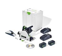 Festool Sega sommergibile a batteria TSC 55 5,2 KEBI-Plus/XL (con batteria BP 18 Li 5,2, caricatore rapido, lama per sega circolare, protezione schegge, finestra di visualizzazione, sacchetto per la