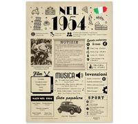 FestySpark Idee Regalo 72 anni Compleanno Donna e Uomo - Biglietto Auguri 72 anni Donna e Uomo per Papà o Mamma - Festa Decorazioni Compleanno 72 anni - Addobbi Compleanno 1954 - Regali 1954