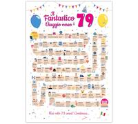 FestySpark Idee Regalo 79 Anni Compleanno Donna e Uomo - Biglietto Auguri 79 anni Donna e Uomo per Amica e Amico - Addobbi Compleanno 1946 Regali - Festa Decorazioni Compleanno 79 anni