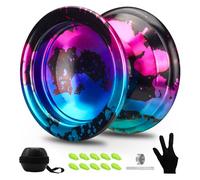 FETESNICE 1.No Yoyo professionale per adulti - Set di yoyo in metallo reattivo e non reattivo per principianti e giocatori avanzati, include 10 corde, guanto e borsa per il trasporto (nero, blu, rosa)