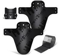FETESNICE 2PCS Bicicletta Mud Guard Plus 26" 650B 27,5" 29" MTB Parafango Paraspruzzi Bike Bike MTB Fascette (Nero)