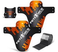 FETESNICE 2PCS Bicicletta Mud Guard Plus 26" 650B 27,5" 29" MTB Parafango Paraspruzzi Bike Bike MTB Fascette (Arancia)