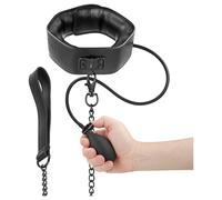 Feticismo - collare gonfiabile con guinzaglio (nero)