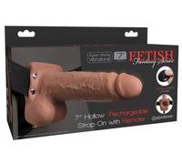 FETISH FANTASY SERIES - IMBRACATURA REGOLABILE PENE REALISTICO CON SFERE RICARICABILI E VIBRATORE 17,8 CM