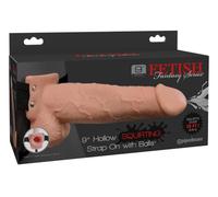 Pipedream Fetish Fantasy Series 9" Squirting Hollow-Strap-On Light & Black 24 cm