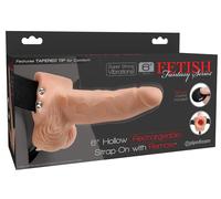 FETISH FANTASY SERIES - IMBRAGATURA REGOLABILE TELECOMANDO PENE REALISTICO CON TESTICOLI RICARICABILI E VIBRATORE 15 CM