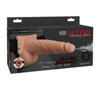 Dildo Eiaculante Cavo con Imbracatura Fetish 19 cm - Naturale