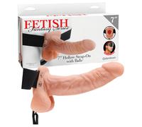 Fallo strap-on cavo fetish fantasy series 7 hollow strap on with balls flesh