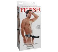 Fetish Fantasy Series 8" Vibrating Hollow Strap-On - Vibratore (Nero)