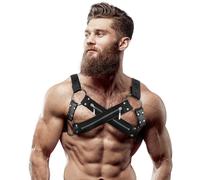 Fetish submissive attitude - arnés bulldog ajustable neopreno pecho cruzado con cremalleras hombre