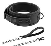 Fetish Submissive Collar con Cadena con FORRO DE NOPRENO