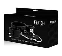 Fetish Submissive Collare con manette polsi collegate (posizione controllata