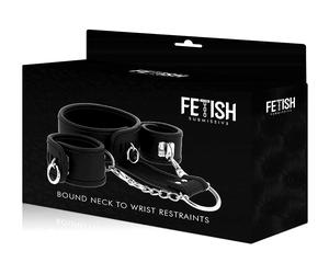 Fetish Submissive Collare con manette polsi collegate (posizione controllata
