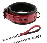 Fetish Submissive dark Room Collare con Catena Rosso/Nero