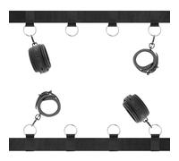 Fetish Submissive Luxury Multi-Function Bed Binding Set with Adjustable Rings Vegan Leather
