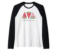 Fetta Di Estate Anguria Art Design Maglia con Maniche Raglan