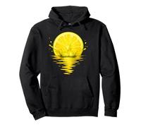 Fetta di Limone Splash Tramonto Estate Citrus Art Felpa con Cappuccio