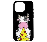 Fetta di pizza allegra che abbraccia la mucca Custodia per iPhone 16 Pro