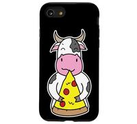 Fetta di pizza allegra che abbraccia la mucca Custodia per iPhone SE (2020) / 7 / 8