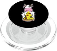 Fetta di pizza allegra che abbraccia la mucca PopSockets PopGrip per MagSafe