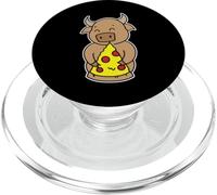 Fetta di pizza allegra che abbraccia la mucca PopSockets PopGrip per MagSafe