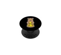 Fetta di pizza con orso che abbraccia PopSockets PopGrip Adesivo