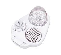 Fette d' - Uova in Acciaio Inossidabile | Affettatrice Uova a 3 vie | Dischi di Alimento Multifunzione | Chopper con Contenitore per Pomodorini Fragola Funghi Uva Ciliegia