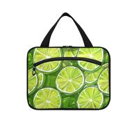 Fette di lime verde appeso kit da viaggio con gancio, borsa per il trucco pieghevole di design per viaggiatore toilette cartera para maquillaje L