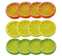 Fette di limone artificiale, fette di limone in plastica realistica per fotografia uso fai da te, mini piccole fette di limone di simulazione modello di frutta finta festa cucina da cucina decorazione
