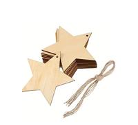 Fette per l'artigianato del legno 10Pcs Unfinished Wooden Stars Cutouts to Paint 3 Inch DIY Tree Hanging Ornaments Decoration