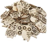 Fette per l'artigianato del legno Pack Of 10 Wooden Owl Hollow Cutouts For Card Making Scrapbooking DIY Crafts