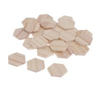 Fette per l'artigianato del legno Unfinished Hexagon Wooden Chips 38x32mm Pack Of 25 For Arts Crafts Board Games