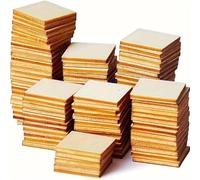 Fette per l'artigianato del legno Unfinished Wood Squares Pack of 100 1x1 Inches 0.15 Inch Thick Poplar Plywood for DIY Crafts