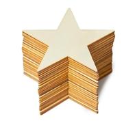 Fette per l'artigianato del legno Unfinished Wood Star Cutouts Pack of 10 for DIY Craft Painting Decoration 8cm x 2mm
