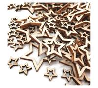 Fette per l'artigianato del legno Unfinished Wood Star Cutouts Pack of 50 for DIY Craft Projects Home Decoration Gift Tags