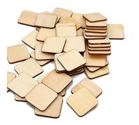 Fette per l'artigianato del legno Wooden Cutouts Squares Tiles Craft Pieces Pack Of 50 30mm x 30mm x 2.5mm