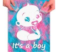 FETTIPOP Magic Art Quadro Gender Reveal - È un maschietto - Immagine che appare con la sabbia, Decorazione Baby Shower, Rivelazione del genere, Idea regalo originale