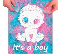 FETTIPOP Magic Art Quadro Gender Reveal - È un maschietto - Immagine che appare con la sabbia, Decorazione Baby Shower, Rivelazione del genere, Idea regalo originale