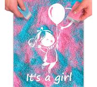 FETTIPOP Magic Art Quadro Gender Reveal - È una bambina - Immagine che appare con la sabbia, Decorazione Baby Shower, Rivelazione del genere, Idea regalo originale