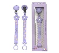 Fettuccia, Catenella portaciuccio personalizzata con nome, in silicone,FIGURE,BABYJART,catenella sicura per il bambino,compatibile con ciuccio MAM e CHICCO AZIENDA ITALIANA,MADE IN ITALY! (MARGHERITA)